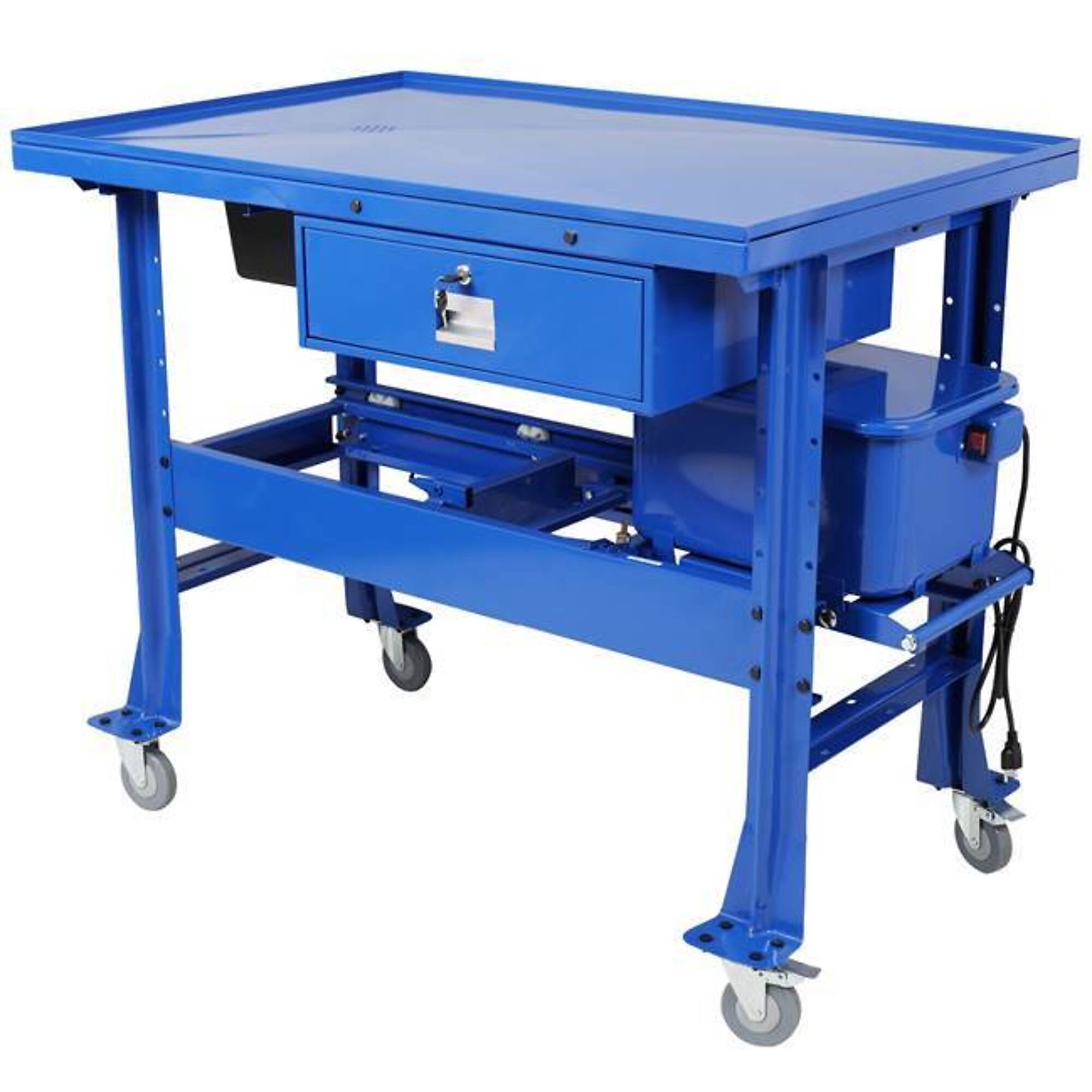 3.5-Gallon Parts Washer Tear Down Table with 110v pump, blue, BAC-W465P266867